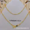 Corrente de Clavícula em Latão Banhado a Ouro para Mulheres, Conservação da Cor a Vácuo, Corrente de Osso de Cobra Resistente ao Desgaste, Corrente de Onda de Água, Corrente Chopard, Corrente Universal Ajustável DIY