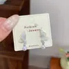 Colección de Pendientes de Botón de Flor de Mariposa Azul Hielo Fresca y Clara Accesorios de Pendientes Delicados y Femeninos de Cristal Transparente Estilo de Hada