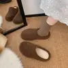 Pantuflas peludas estilo Birkenstock para mujer, nueva colección otoño/invierno 2026, con suela gruesa, versátiles, forradas de felpa, sin cordones, pantuflas de algodón con diseño de punta cerrada