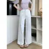 Jeans Bordado com Padrão de Flores Pequenas Feminino Simples Outono Novidades Plus Size Sensação Relaxada Cintura Alta Nicho Emagrecedor Perna Reta Calças