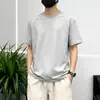 Camiseta Masculina Verão Seda Romana Costura Camiseta Casual Masculina Jaqueta Solta Masculina Manga Curta Top para Homem