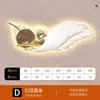 Pintura decorativa de restaurante de plumas transfronterizo con reloj, arte de pared de ciervo de lujo ligero, mural de pintura de luz LED de paisaje de estilo chino nuevo para sala de estar