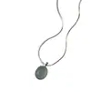 Collar de Plata de Ley S925 con Aguamarina para Mujer, Diseño de Nicho con Elegante Colgante Ovalado Cadena para Clavícula
