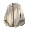 Nuevo cárdigan de punto para otoño e invierno, suéter unisex, simple y de corte holgado, con un estilo relajado, cuello redondo y color liso