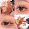 Paleta de sombras de ojos Trébol de Cuatro Hojas de la Suerte brillante nacarada mate color tierra para estudiante uso diario sombra de ojos de cuatro colores maquillaje asequible