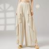 Novo Traje de Prática de Dança Moderna com Recorte em Chiffon Fluido, Calça de Dança Clássica de Cintura Alta com Perna Larga que Realça a Altura, Calça de Dança de Perna Reta para Mulheres