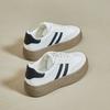 Zapatos de Entrenamiento Alemanes Versátiles Zapatos de Mujer 2024 Nuevo Otoño Suela Gruesa Aumento de Altura Cuero Zapatos Blancos Retro Casual Zapatillas Deportivas