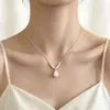Collar minimalista de plata con perla en forma de V para la clavícula, delicado y alarga el cuello, collar fino de plata moderno y versátil
