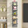 Estante de Almacenamiento de Pared sin Taladro, Estante Flotante Vertical de 5 Niveles para Decoración del Hogar y Almacenamiento