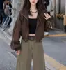 Nueva colección de otoño: Chaqueta con capucha elegante para mujer, corta y de corte holgado, efecto adelgazante, diseño rejuvenecedor, versátil, cortavientos, a la moda y casual