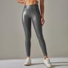 Pantalones de Piel Sintética Transparente Transfronterizos, Alta Elasticidad, Sexy, Color Sólido, Brillantes, Felpa Fina, Ajustados, Con Bolsillos, Leggings de Fitness, Pantalones de Running y Yoga