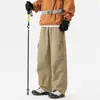Pantalones de trabajo de talla grande modernos estilo americano para hombre, adecuados para primavera y otoño, casuales, de corte holgado, pierna recta, versátiles y de pierna ancha, largos, para looks casuales y deportivos
