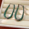 Pendientes Ovalados de Circonita Vintage de Segunda Mano, Pendientes Retro Elegantes con un Toque de Lujo Ligero y de Alta Gama, Al por Mayor