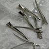Pinza de pico de pato larga plateada de 80 mm, pinza inferior, diseño artesanal, accesorios para el cabello, venta directa de fábrica al por mayor