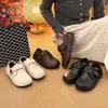 Sapatos Mary Jane Femininos Confortáveis com Bico Redondo, Estilo Retro Simples e Despojado, Sapatos Baixos Slip-On com Salto Grosso, Sapatos de Couro Slip-On Versáteis