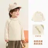 Camiseta básica de medio cuello Kaka Panda para niños, ropa de invierno para niños, camiseta de manga larga de invierno para niñas, top de otoño e invierno para bebé