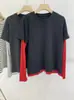 Camiseta de Manga Larga Patchwork con Bloques de Color, Estilo Ligeramente Peculiar, Falsa Dos Piezas para Mujer, Top Base Versátil Casual con Estilo, Transfronterizo