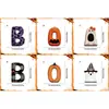 Decoraciones de Madera de Doble Capa con Letras de Halloween 'Boo' Adornos Creativos para Estanterías Decoraciones de Escritorio Ambiente Festivo Accesorios