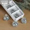 Bola de Natal Enfeite de árvore de Natal Bola de Natal de vidro transparente Floco de neve Bola de Natal brilhante Decoração de Natal Bola pendurada com lantejoulas Embalada em caixa