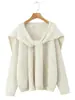 Outono Novo Estilo Francês Preguiçoso Xale de Múltiplas Formas de Usar Conjunto de Duas Peças Suéter Moda Loose Pulôver Malha Feminino