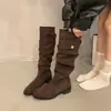 Botas largas vintage para mujer para otoño e invierno, botas vaqueras estilo western 2026, de caña alta, nuevo estilo, nicho, botas de mezclilla