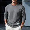 Otoño/Invierno 2026 Europeo y Americano Comercio Exterior Transfronterizo Masculino Casual Jacquard Cuello Redondo Manga Larga Camisa Pulóver Manga Corta