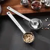 Cuchara medidora de acero inoxidable con mango largo de 15 ml, cuchara para café, cuchara para leche en polvo, juego de 6 piezas con báscula, cuchara medidora para hornear, cuchara medidora para condimentos
