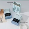 Caja de joyería extraíble texturizada de color azul fresco para anillos, pendientes, collares y accesorios, juego completo de cajas de embalaje para regalos de joyería de exportación