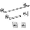 Juego de toallero de acero inoxidable transfronterizo negro para baño montado en la pared, soporte para toallas de papel, gancho, herrajes para baño, colgante, barra sencilla