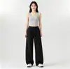 Pantalones grises oscuros de dobladillo curvo para hombre, pantalones rectos de otoño e invierno para mujer, nuevos pantalones de chándal casuales 2026, pantalones anchos holgados