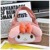 Nova Bolsa Tote de Lona Gato Melodia Grande Capacidade para Trabalho, Bolsa de Tecido Cartoon, Bolsa de Mão Bordada da Moda