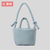 Bolsa Tote de Penas Outono e Inverno Nylon Grande Capacidade Bolsa de Mão Feminina Macia Leve Bolsa de Ombro Transversal Estilo Nó