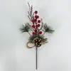 Frutos Rojos Adornos Decorativos Navideños Piñas Sala de Estar Bonsái Jarrón Adornos Fruta de la Fortuna Agujas de Pino Frutos Rojos