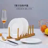 Prato doméstico prato de osso prato de porcelana branca prato de cerâmica prato de combinação terno branco puro prato fundo louça de porcelana branca