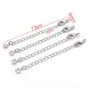 50mm Chapado en Cobre Color Oro Real 18K Retención de Color Corazón Sólido Broche de Langosta con Cadena de Cola de Colgante Cadena de Extensión de Collar DIY Ajuste
