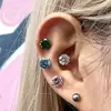 Pendientes de Aleación de Titanio G23 Más Vendidos Transfronterizos con Circonita 5A Cabezal de Repuesto de Rosca Interna Tachuelas para Hélice Auricular Tachuelas para Labios Accesorios para Piercings Tornillos