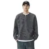 Sudadera Falsa de Dos Piezas de Manga Larga para Hombre, Cuello Henley, Corte Holgado Casual, Versátil, Chaqueta Superior Estilo Nuevo Otoño 2026 para Hombre