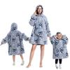 Manta Roupa de Inverno Com Capuz Desenho Animado Pijama Quente Pulôver Manta Preguiçosa para TV Suéter Espesso Oversize