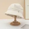 Sombrero de pescador de lana estilo francés para mujer, otoño e invierno 2026, versátil, adecuado para cabezas grandes, hace que la cara se vea más pequeña, protege del sol, sombrero tipo cubo moderno y elegante