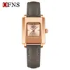 Reloj para Mujer Oufani, Simple y Versátil Correa de Cuero Reloj de Pulsera de Cuarzo, Resistente al Agua, Diseño de Nicho, Sensación de Alta Gama, Reloj para Mujer de Exportación