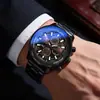 Reloj para hombre de esfera grande Cross nuevo sensación de alta gama cristal con luz azul luminoso cuarzo reloj de alta apariencia valor pulsera al por mayor