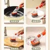 Cepillo Mágico para Limpiar Ollas, Cepillo para Lavar Platos de Mango Largo, No Daña las Ollas, No se Pega a las Manos, Cepillo para Limpiar Ollas Específico para Cocina, Dispensador Automático de Líquido, Modelo Nuevo