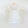 Colete Solúvel em Água Estilo Novo Primavera e Verão Camisa Top com Acabamento em Renda para Meninas, Roupa de Algodão Jeans, Estilo Fresco com Acabamento Largo em Renda