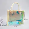 Bolsa Láser Colorida Bolso de Mano Jelly Láser TPU Bolso Láser Versátil de Moda Bolso de Mano Transparente de PVC