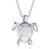 Temu Cross-border New Opal Turtle Pingente Simples Oceano Coração Popular Turtle Colar Fábrica