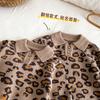 No hay devoluciones ni cambiosMono de Bebé con Estampado de Leopardo, Stylish Mameluco de Punto Engrosado para Invierno, Moderno para Bebés Niñas