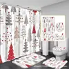 Suministro Directo de Fábrica Cortina Divisoria para Baño Blackout Flor de Ciruelo Sauce Juego de Cuatro Piezas Impermeable Antideslizante para Ducha Personalizable