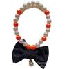 Cadena para mascotas con perlas de imitación, lazo de lana con cuentas de perlas, colgante de lazo de tela, bonito gato, de gran venta transfronteriza