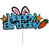 Tarjeta decorativa con forma de pastel de hada del Principito, ideal para hornear en internet, con alas de feliz cumpleaños y bandera.