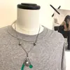 Collar Largo con Colgante de Agujero de Viento Escarchado para Mujer Nuevo Estilo Chino Diseño de Lujo Ligero Cadena de Suéter Deslizante de Gama Alta de Nicho